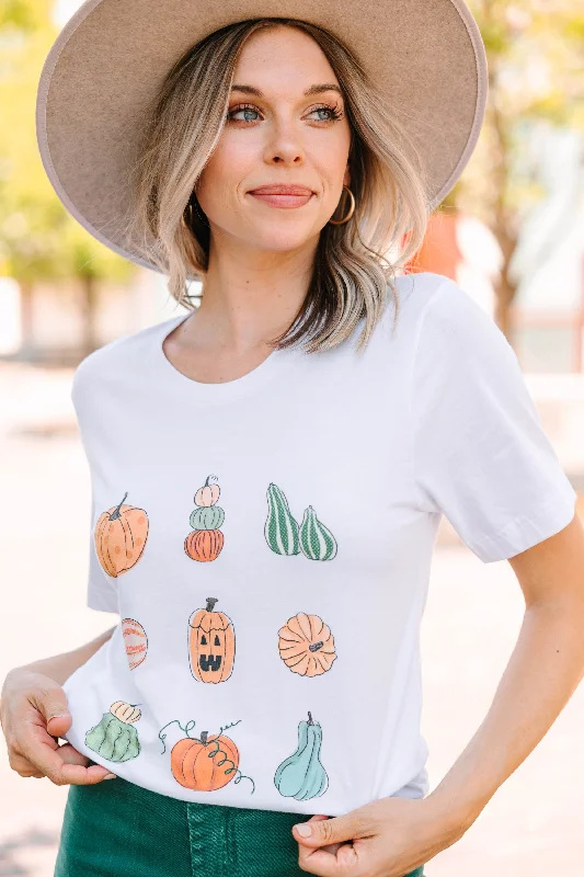 Weekend Deal Pumpkin Season White Graphic Tee