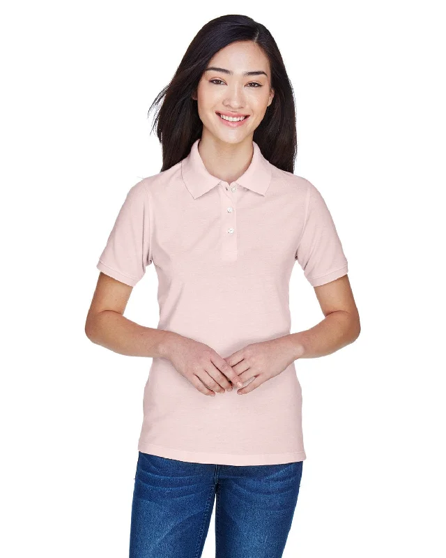 Harriton Ladies Easy Blend Polo Shirt | Blush