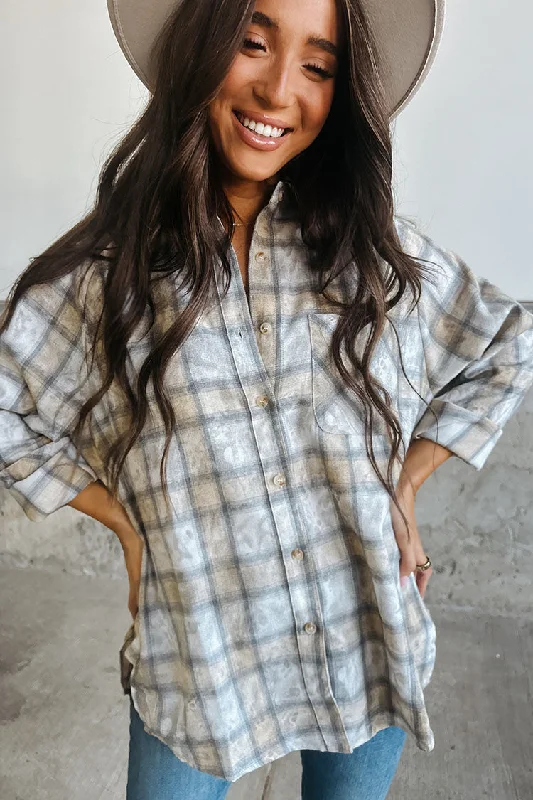 Overstock Laura Washed Plaid Button Down