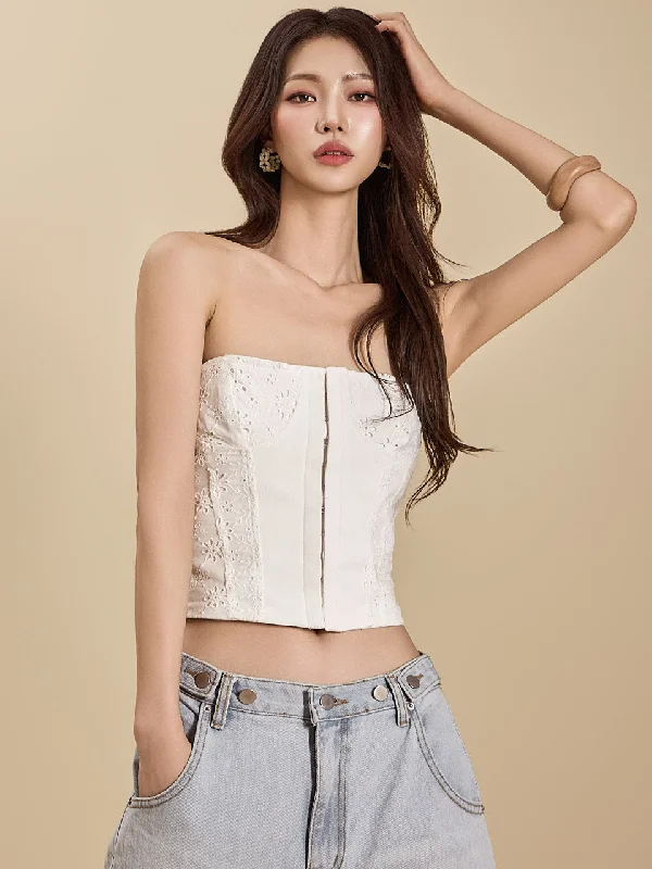 Exclusive Preview E3503 Embroidered Tube Top