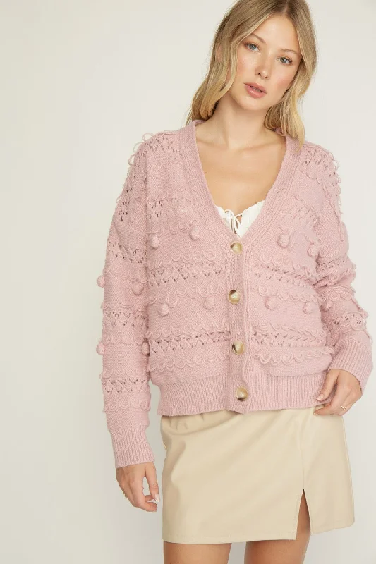 Bargain Alert Button front cardigan with textured detailing