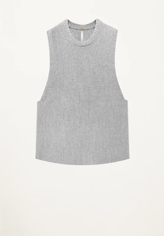 Factory Direct Sale Edith Ribbed Vest in Heather