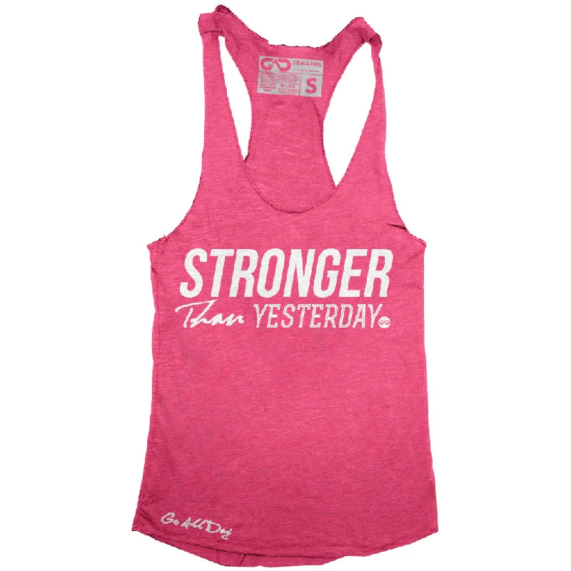 Shop Now "STRONGER Than Yesterday" Signature Series Racerback Tank (Pink)