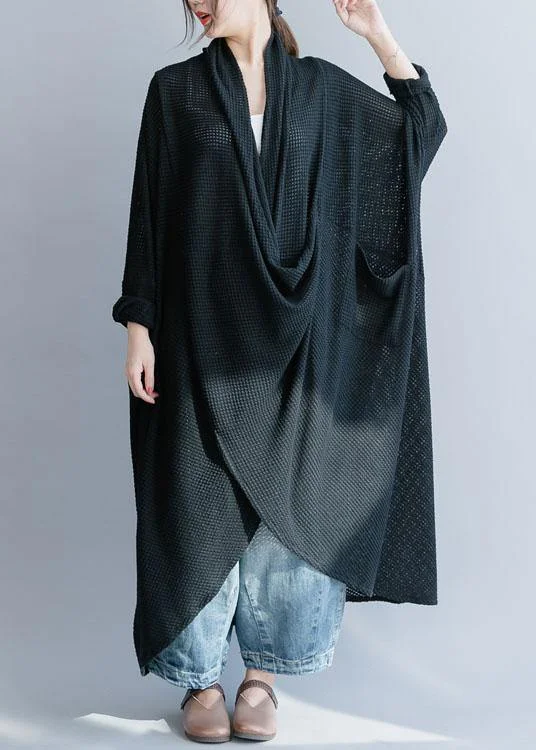 Hurry In For Work black Sweater outfits Beautiful asymmetric Hipster fall knitwear