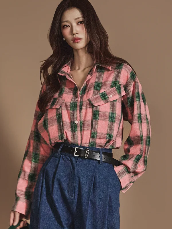 Big Discounts S693 Plaid Multi-way Shirt