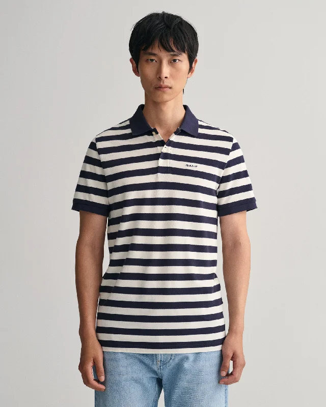 Gant Multi Stripe SS Pique Polo Evening Blue