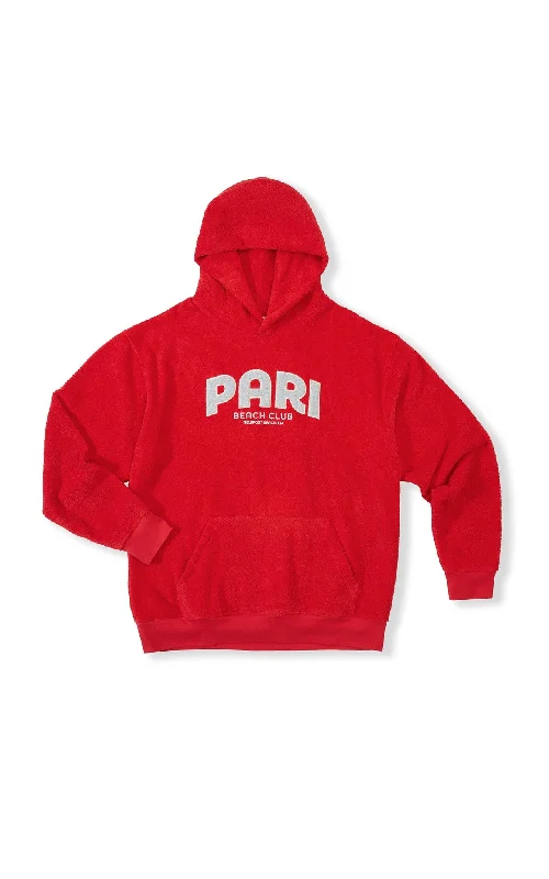 RED BEACH CLUB TOWEL HOODIE