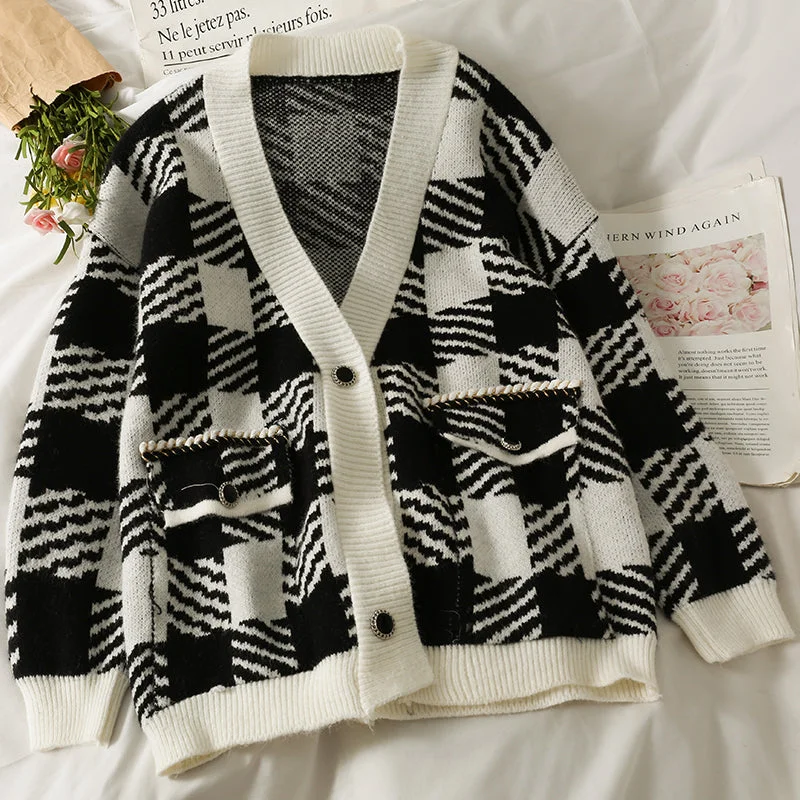 Crazy Deal New Plaid loose and thin two button medium and long wool clothes  1831