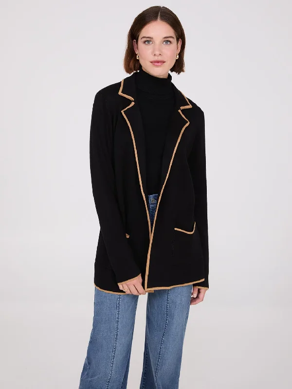 Daily Deals Contrast Piping One-Button Jacket
