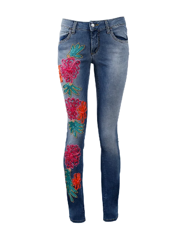 Buy Now Corinna Floral Embroidered Denim