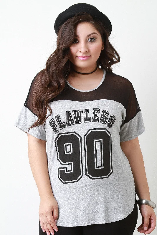 Weekend Offers That Delight Flawless Mesh Yoke Graphic Tee