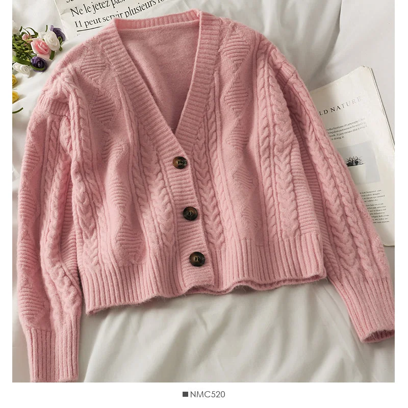 Weekend Bargains Galore Sweater women's three button cardigan long sleeve loose 1824 Weekend Bargains Galore Sweater women's three button cardigan long sleeve loose 1824