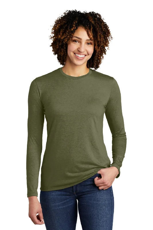 Weekend Specials to Relish Allmade Womens Long Sleeve Crewneck T-Shirt - Olive You Green