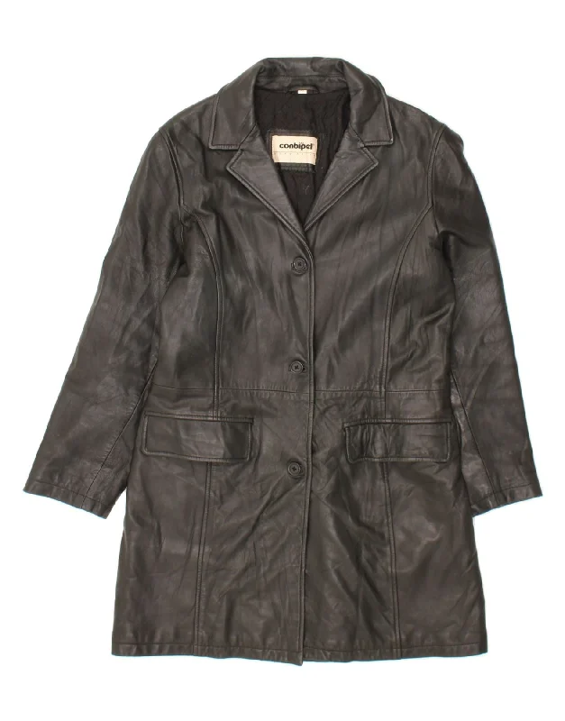 Deal Dash CONBIPEL Womens Leather Coat IT 44 Medium Black Leather