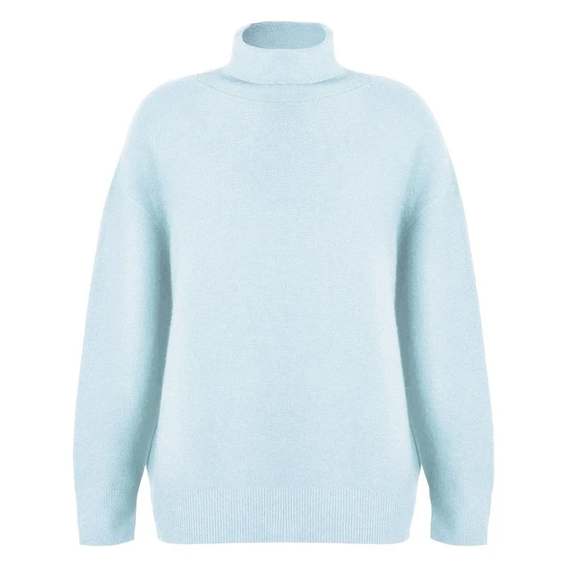 Weekend Flash Sale Zoie Classic Polo Neck in Pale Blue