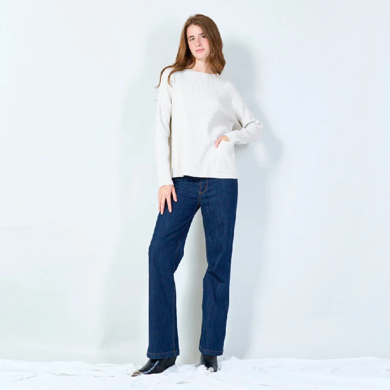 Great Deals Ribbed knit pullover with pocket wholesale