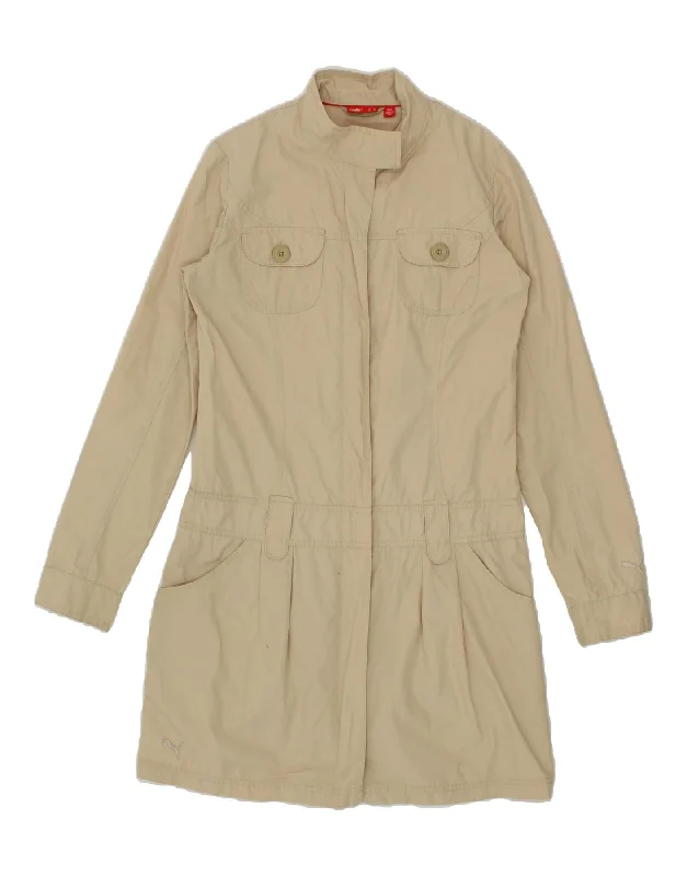 Instant Discount PUMA Womens Trench Coat UK 10 Small  Beige Cotton