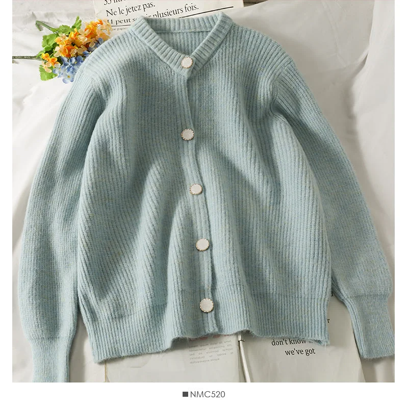 Don't Miss Out Sweater women's loose thin single breasted long sleeves  1838
