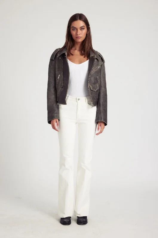 Weekend Savings Sensation White Corduroy Micro Flare Pants