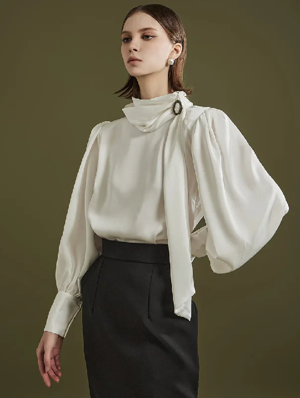 Weekend Deals You Can't Resist B2903 Cubic Scarf Blouse