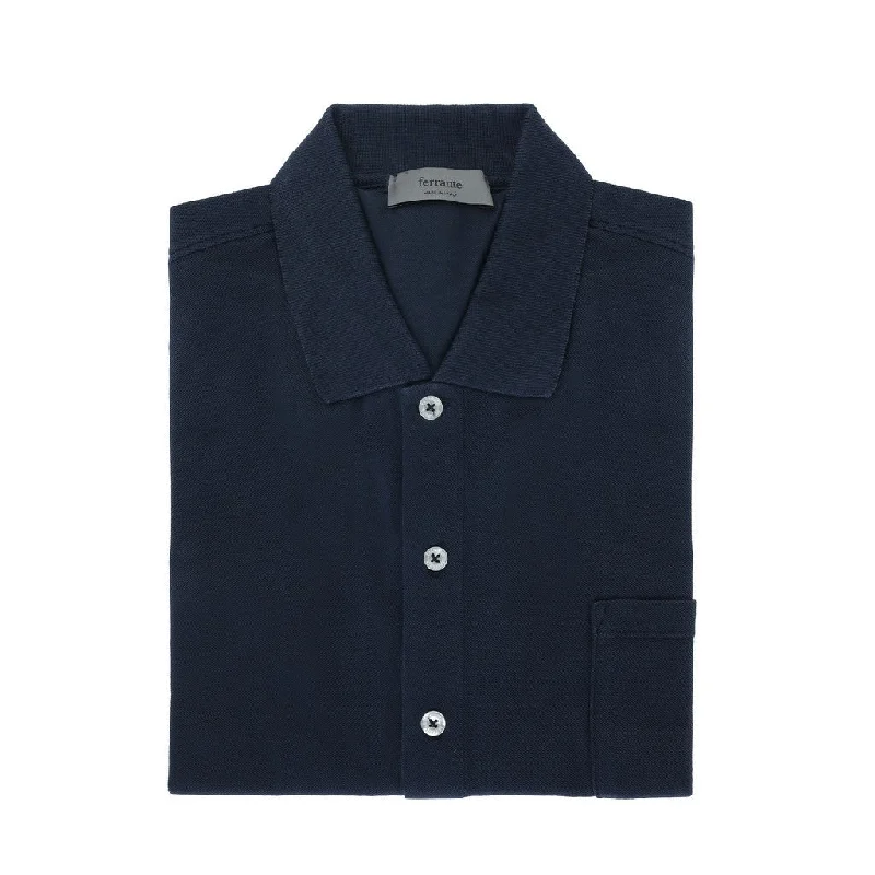 McKINNON & CO X FERRANTE Button Down Short Sleeve Shirt NAVY