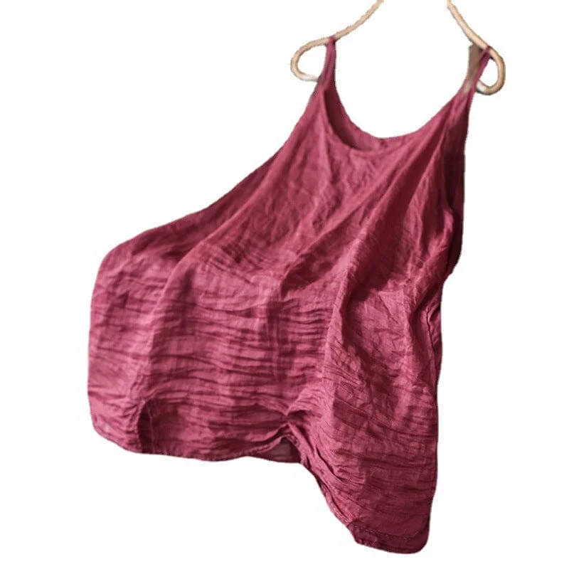 Price Smash Women Summer Loose Retro Linen Vest