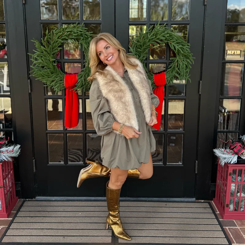 Instant Savings Carmen Vest | Off-white Faux Fur