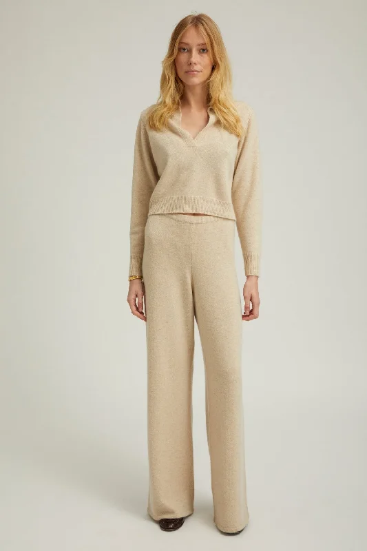 Seasonal Clearance Oyster Cashmere Easy Pants