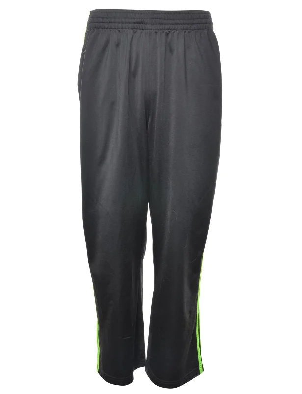 Adidas Black & Lime Green Track Pants - W30 L28