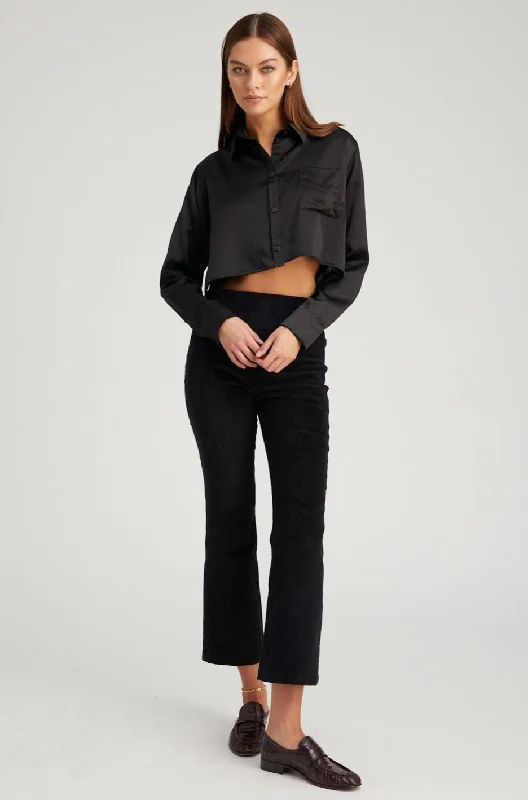 Weekend Discounts Worth Grabbing Black Corduroy Ankle Flare Pants