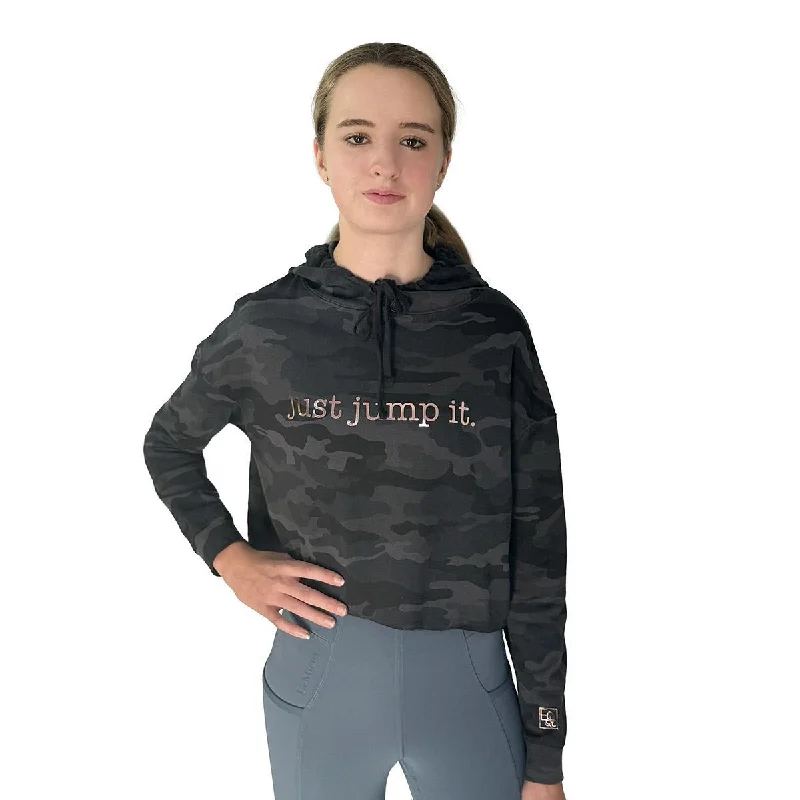 Super Sale Equine & Design "Just Jump It" Cropped Hoodie