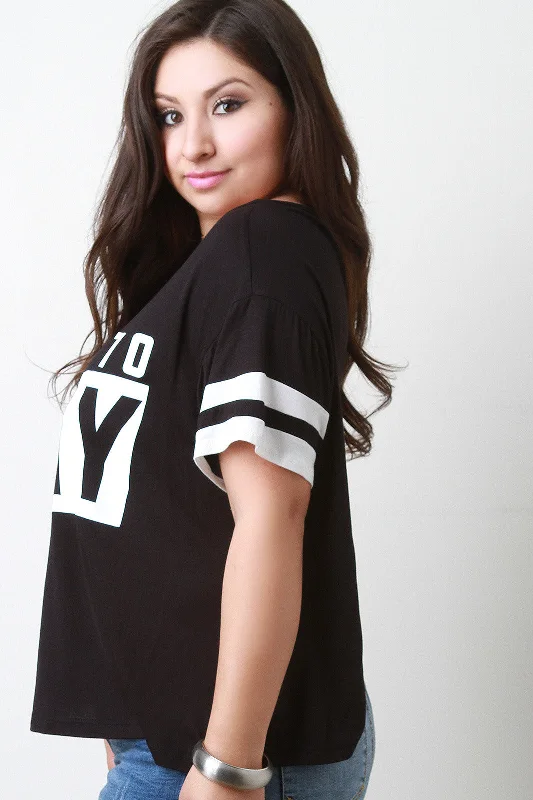 Weekend Deals to Make You Smile Contrast Slay Varsity Striped Tee