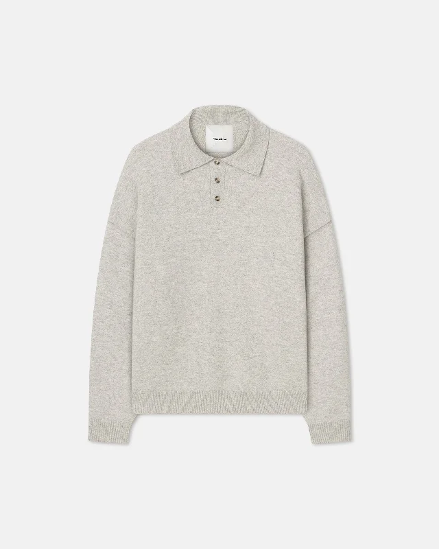 Unmissable Offer Elieke - Plush Cashmere Polo-Neck Sweater - Gray