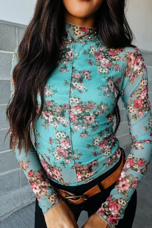 Weekend Savings Bonanza Lizzie Mesh Floral Top