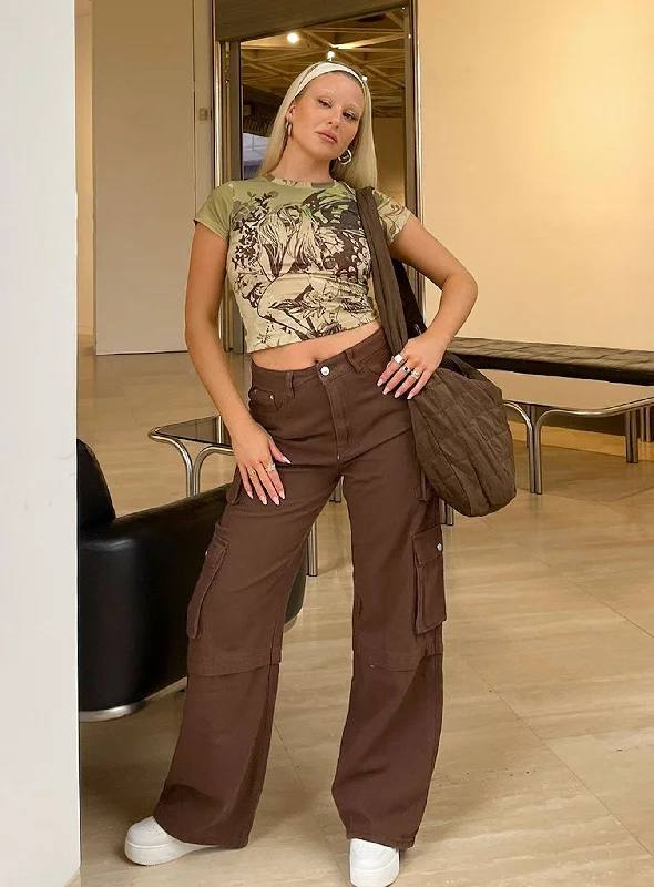 Clearance Event Darla Cargo Denim Jeans Brown