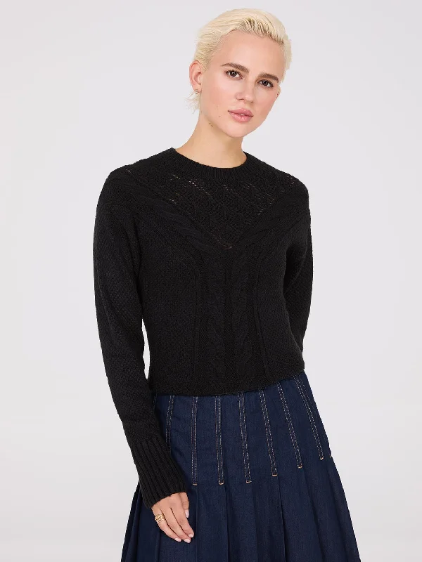 Buy More, Save More Cable Knit Pointelle Sweater
