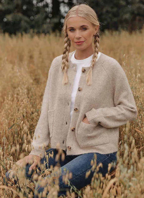 Exclusive Offers Emily Yak & Alpaca Pocket Cardigan - Chinchilla