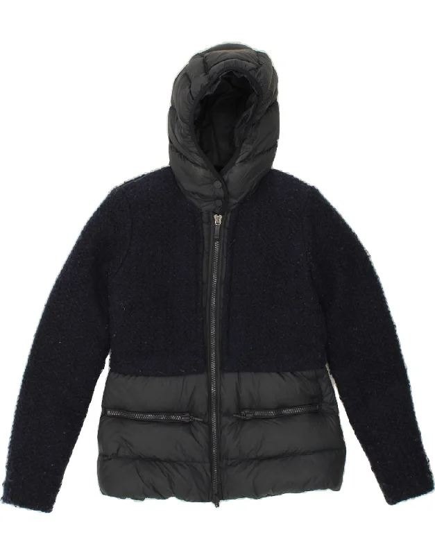 Early Access GEOX Womens Hooded Padded Jacket UK 8 Small Navy Blue