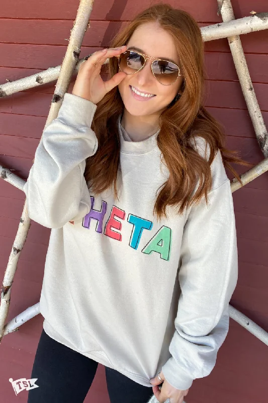 Holiday Sale Kappa Alpha Theta Stencil Crewneck