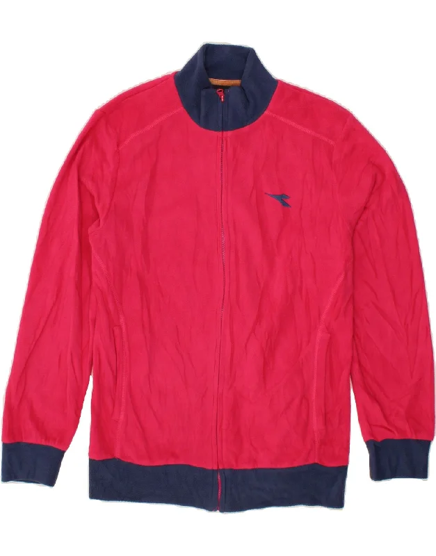 Flash Deal DIADORA Womens Fleece Jacket UK 18 XL Pink Colourblock Polyester