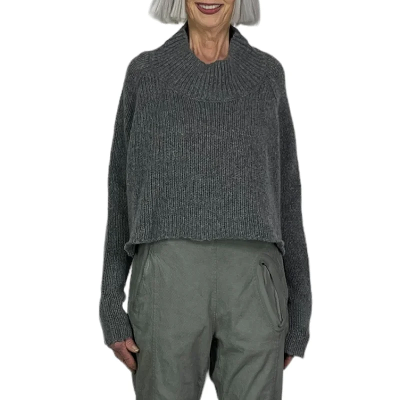 Flash Deal STAND RIB NECK CROP SWEATER