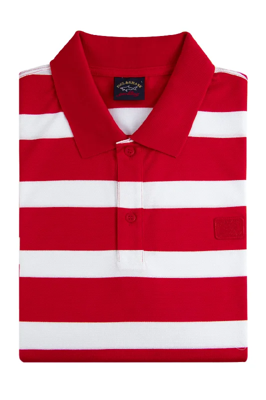 Paul & Shark Stripe Polo Red