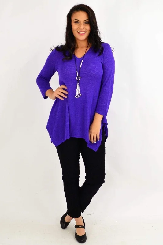 Can't Miss Purple Vee Tunic Top