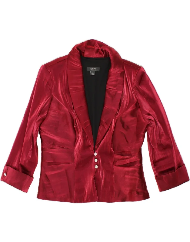 Weekend Discounts to Snag DRESSBARN Womens 3/4 Sleeve 3 Button Blazer Jacket UK 12 Medium Burgundy