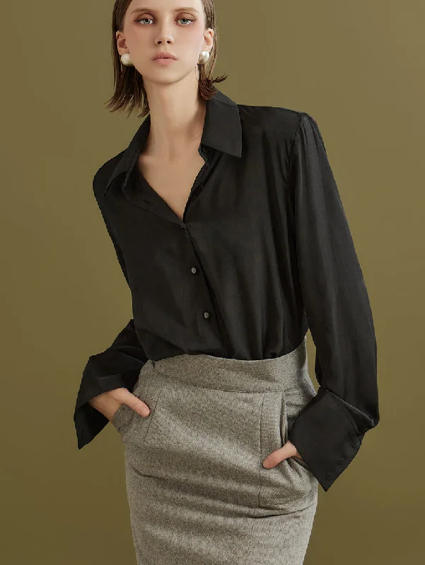 Best Seller B2770 Shining Collar Shoulder Pad Blouse