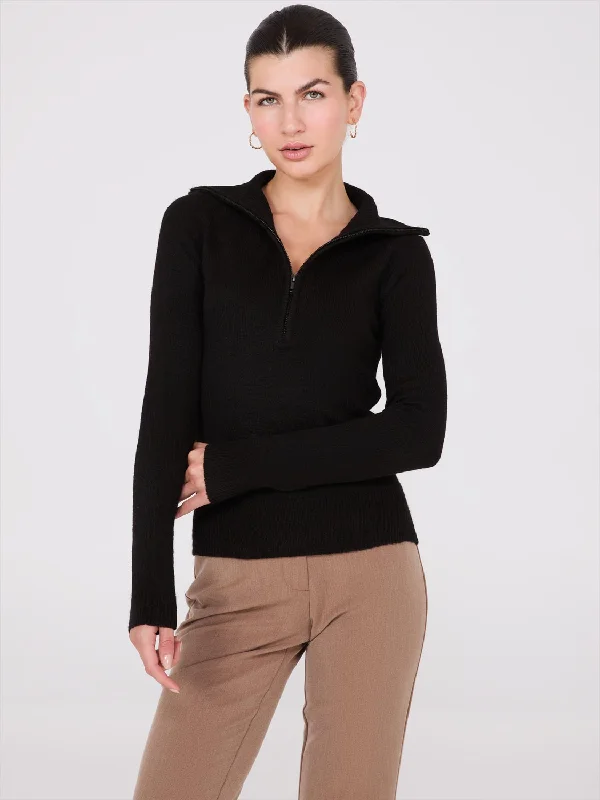 Year-End Clearance Half-Zip High-Neck Sweater