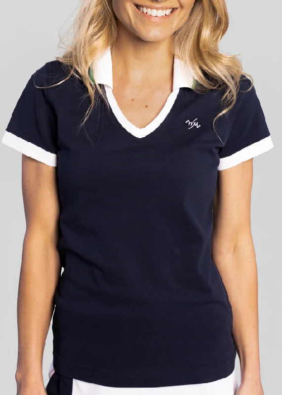 New Deal Murray Classic Women's V-Neck Pique Polo
