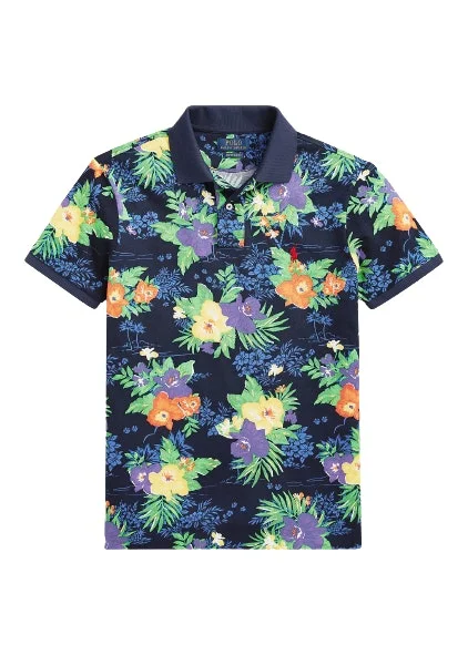 Polo Ralph Lauren Custom Slim Fit Mesh Polo Navy Floral