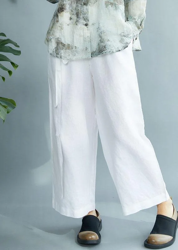 Weekend Offers That Sizzle Diy White Loose Wide Leg Fall Asymmetrical Design Pants