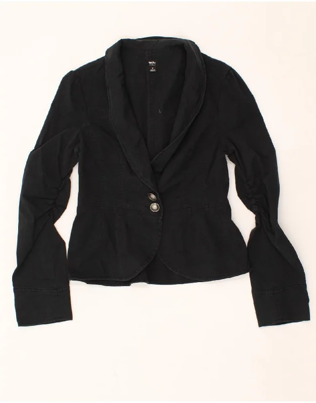 Year-End Sale MOSSIMO Womens 2 Button Blazer Jacket UK 10 Small Black Cotton